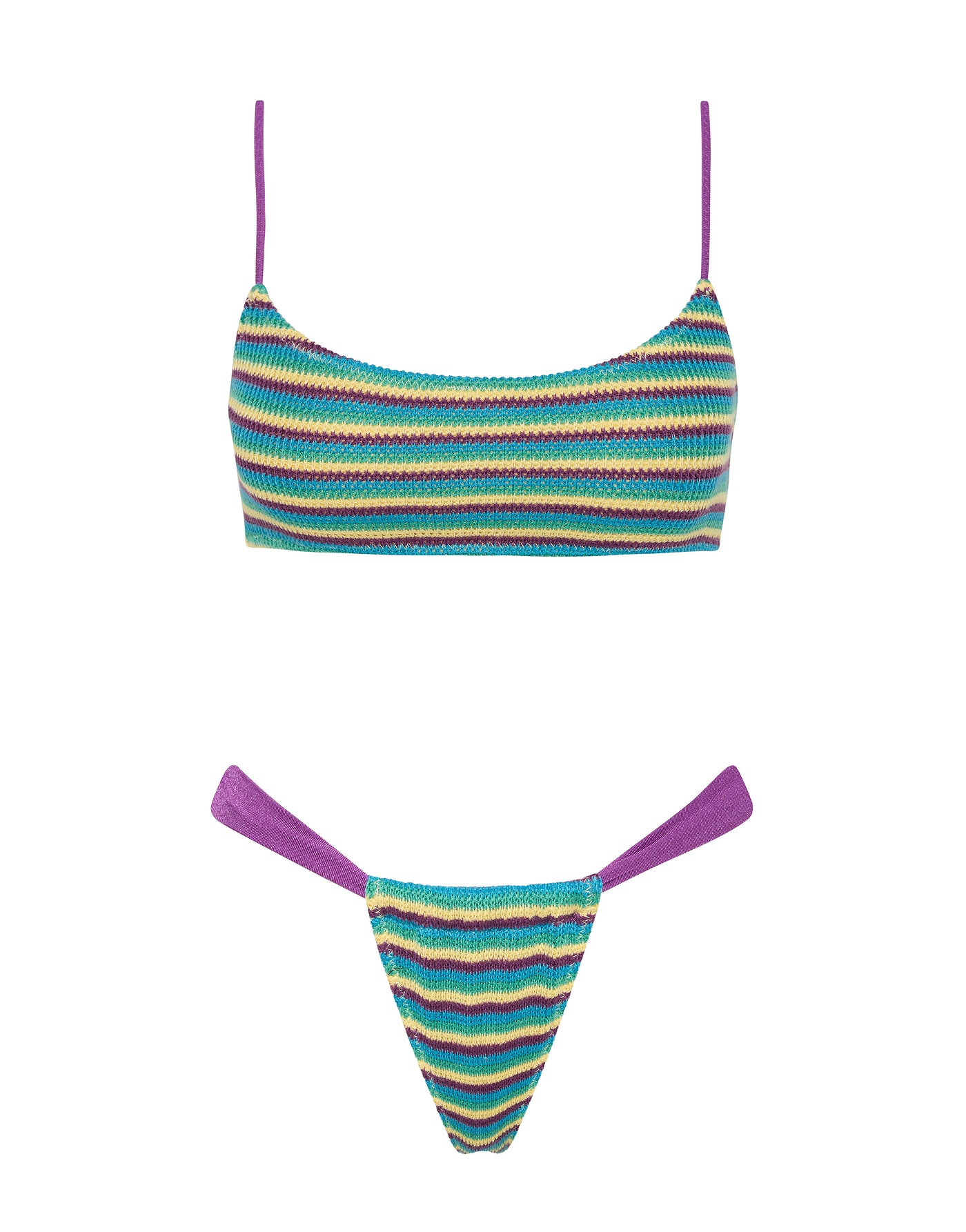 MICA ORCHARD CROCHET STRIPE Scoop Bikini Set