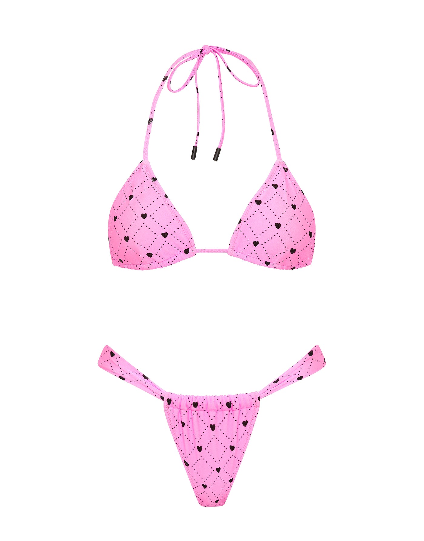 VINCA CASSI Pink Heart Triangle Bikini Set
