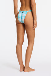 MICA BLUE BLOSS CHECK Crop Bikini Set