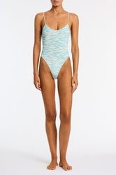 Cova Pezz Triangl One Piece in Blue Zebra