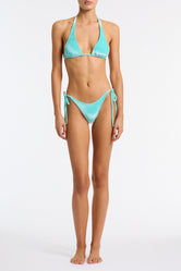 DARA HIRST Blue Velvet Triangle Bikini Set