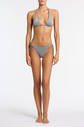 DARA - SILVER SPARKLE Triangle Bikini Set