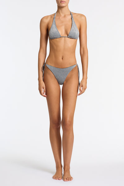 DARA - SILVER SPARKLE Triangle Bikini Set