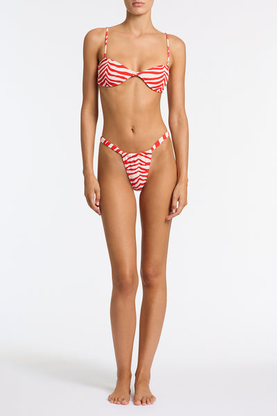 ESTE - CHERRY ZEBRA SPLASH Scoop Crop Bikini Set