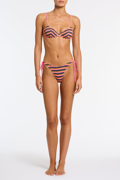 JARA LONI Stripe Crochet Balconette Bikini