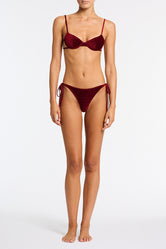 JARA - RONI Burgundy Velvet Balconette Bikini Set
