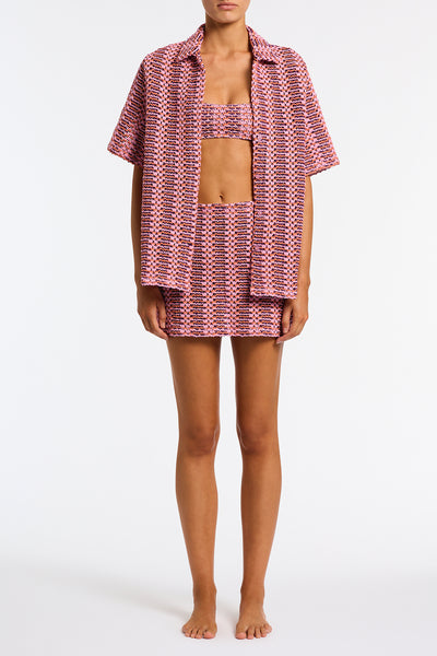 LINI - BLOSS Pink Crochet Shirt
