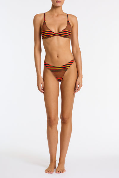 MAIA BRICK STRIPE Scoop Bikini Set
