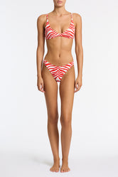 MAIA - CHERRY ZEBRA SPLASH Crop Bikini Set