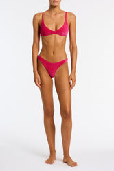 MAIA - MELIN Pink Velvet Scoop Bikini Set