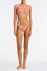 Maia Votto Triangl Bikini in Red and Blue Printed Paisley Velvet 