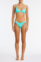 Maia Jave Triangl Blue Textured Bikini