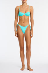 Mala Jave Triangl Blue Textured Bikini