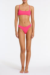 MICA ADAO Pink Textured Crop Bikini Set