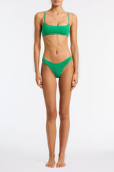 MICA HUBE Green Terry Towelling Crop Bikini Set