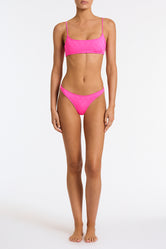 MICA POMEGRANATE Pink Crop Bikini Set