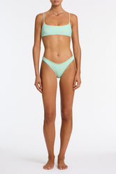MICA SUN SPRINKLE Blue Polka Dot Crop Bikini Set