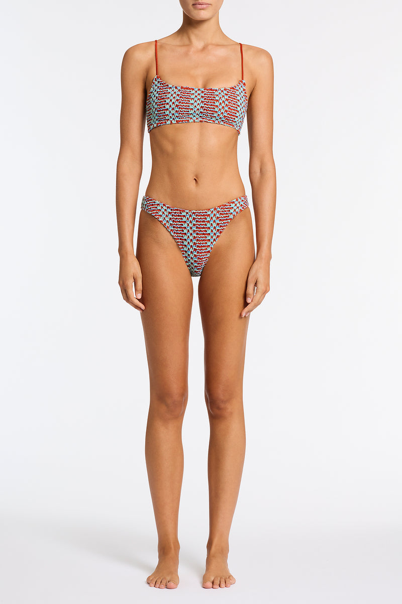 MICA TORI Crochet Crop Bikini Set 
