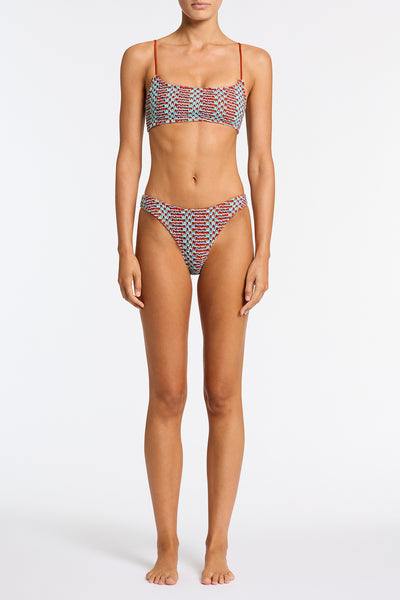 MICA TORI Crochet Crop Bikini Set 