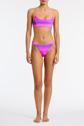 Mica Chari Triangl Pink and Purple Ombre Velvet Bikini 