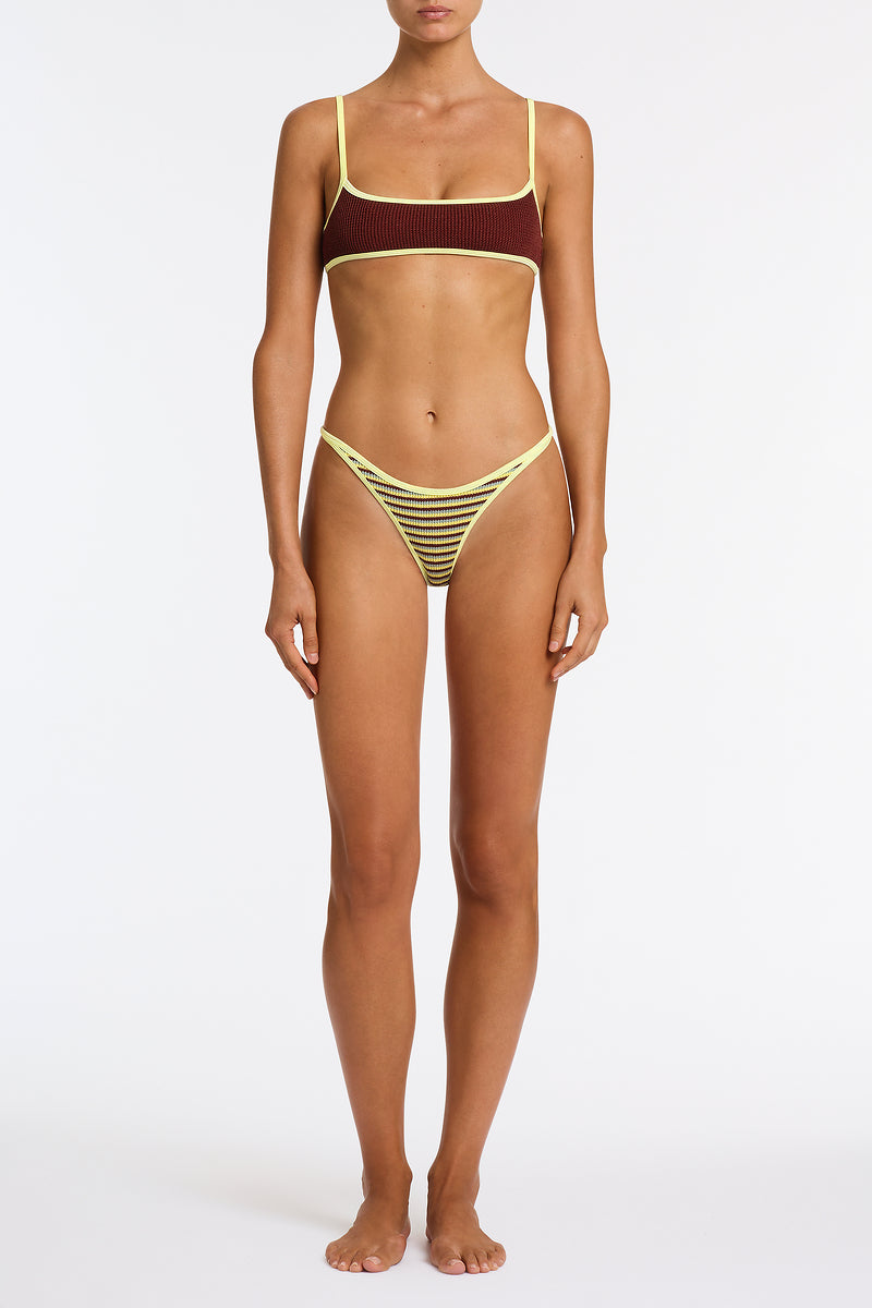 MIMA BUTTER CROCHET STRIPE Crop Bikini Set