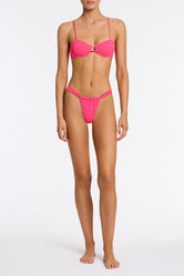 PALMA ADAO Pink Textured Balconette Bikini Set