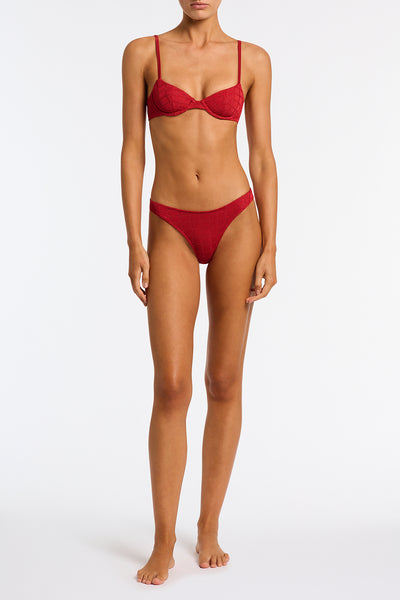 Suni Pasha Triangl Textured Red Bikini