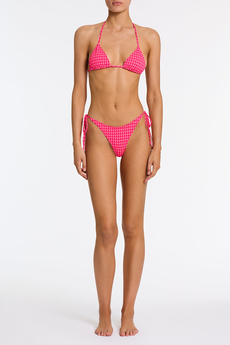 VINCA ADAO Pink Textured Triangle Bikini Set
