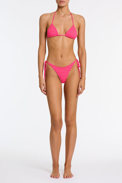 VINCA ADAO Pink Textured Triangle Bikini Set
