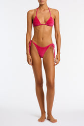 VINCA - MELIN Pink Velvet Triangle Bikini Set