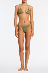 Vinca Pine Triangl Olive Green Textured Bikini