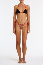 VINCA SANGRIA CROCHET STRIPE Triangle Bikini Set