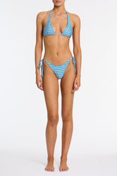 DARA RIYA Blue Geometric Triangle Bikini Set