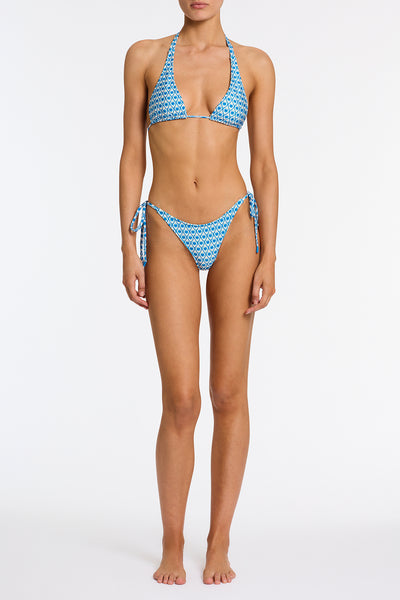DARA RIYA Blue Geometric Triangle Bikini Set