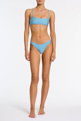 MICA RIYA Blue Geometric Crop Bikini Set