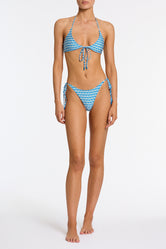 SOFI RIYA Blue Geometric Halter Bikni Set