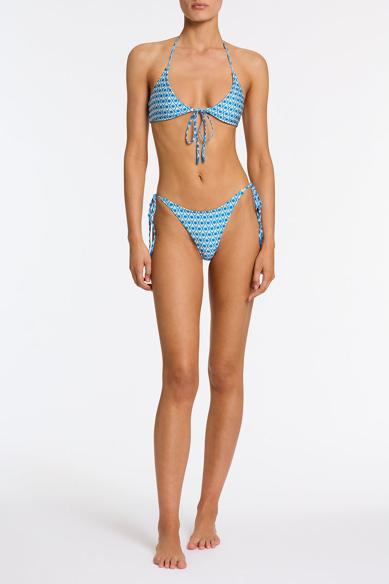 SOFI RIYA Blue Geometric Halter Bikni Set