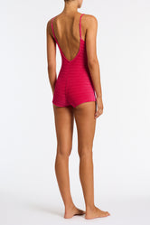 COCO - MELIN Pink Velvet Playsuit