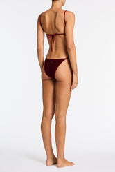 JARA - RONI Burgundy Velvet Balconette Bikini Set