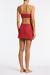 Kasi Monty Triangl Red Sparkle Crochet Mini Skirt 