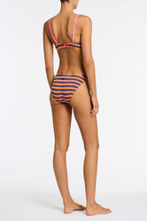 MAIA LONI Stripe Crochet Crop Bikini Set