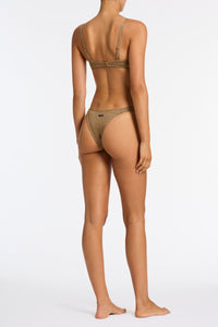MAIA - TINE SPARKLE Brown Sparkle Scoop Bikini Set