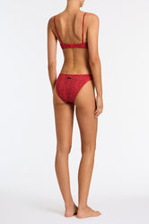 Mica Tage Triangl Red Crochet Bikini