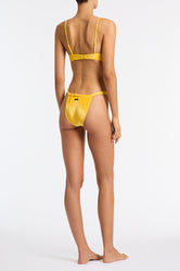 PALMA CHESTE Yellow Velvet Balconette Bikini Set