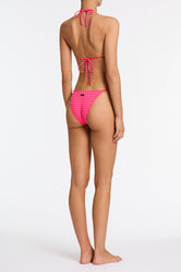 VINCA ADAO Pink Textured Triangle Bikini Set