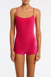 COCO - MELIN Pink Velvet Playsuit
