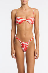 ESTE - CHERRY ZEBRA SPLASH Scoop Crop Bikini Set