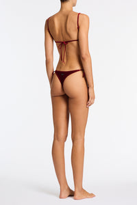 JARA - RONI Burgundy Velvet Balconette Bikini Set