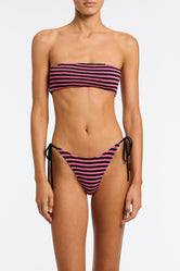 Kaya Caro Triangl Pink and Black Stripe Crochet Bikini