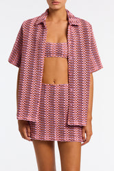LINI - BLOSS Pink Crochet Shirt